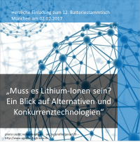 Muss es Lithium Ionen sein Ein Blick auf Alternativen und Konkurrenztechnologien 12. Batteriestammtisch